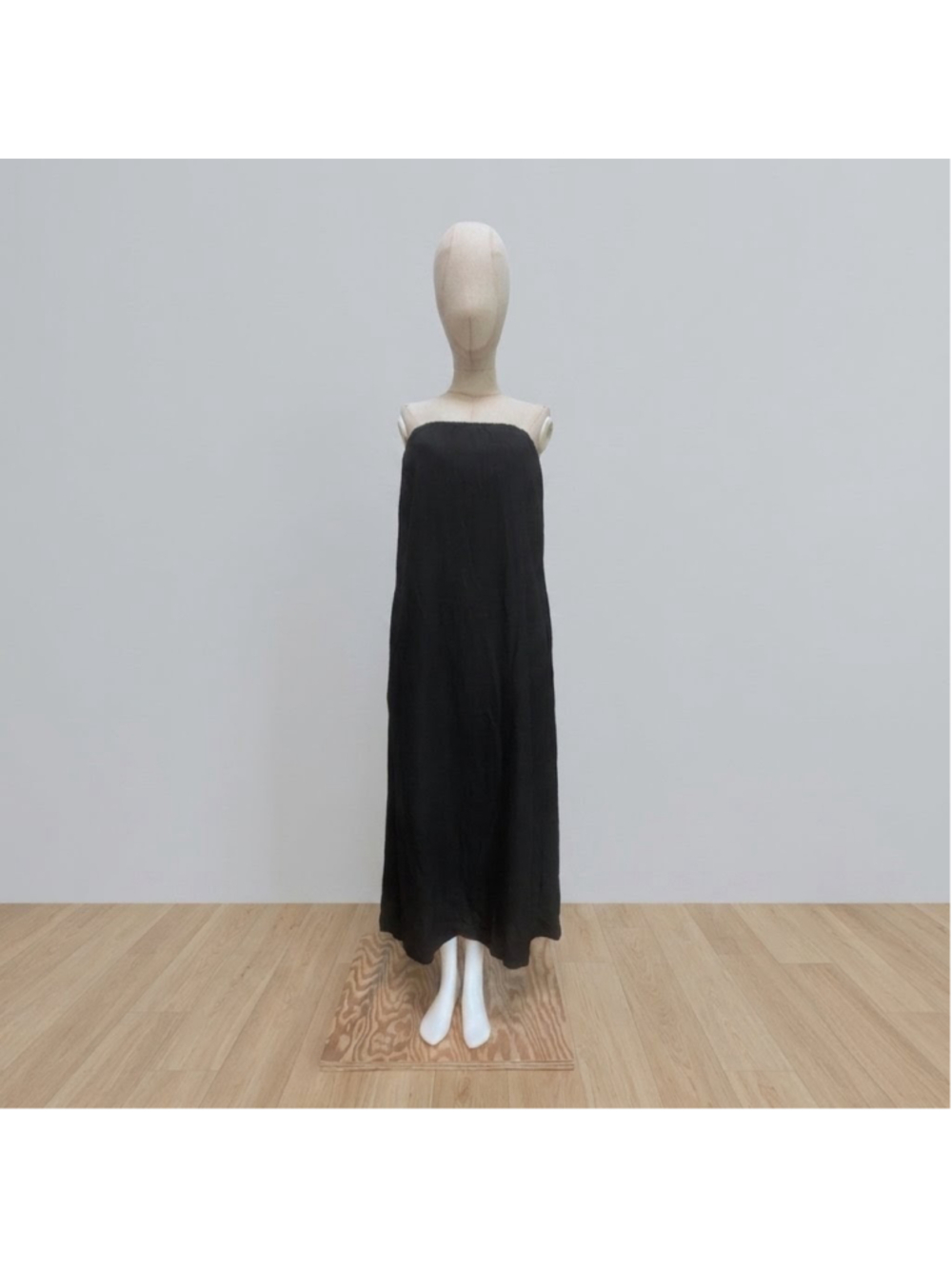 Stateside Linen Rayon Strapless Maxi Pocket Black Anthropologie Dress - Med - Picture 2 of 10